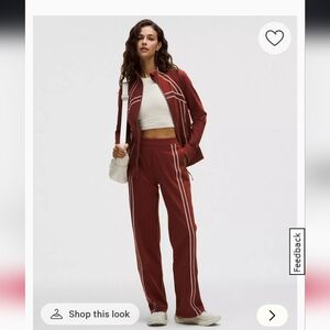 Lululemon Women's Burgundy Track Suit Set